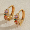 1 Pair Elegant Simple Style Leaves Plating Inlay Copper Zircon 14k Gold Plated Ear Studs