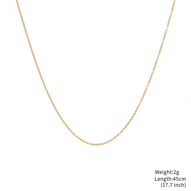 Simple Style Classic Style Solid Color Stainless Steel Plating Gold Plated Necklace