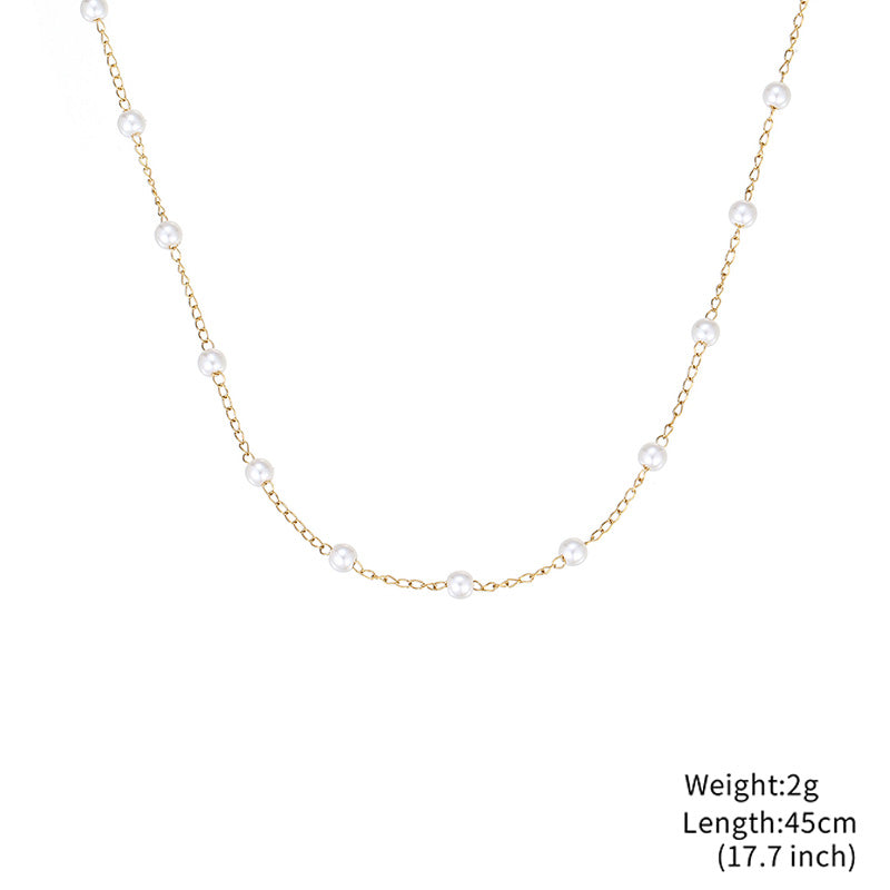 Simple Style Classic Style Solid Color Stainless Steel Plating Gold Plated Necklace