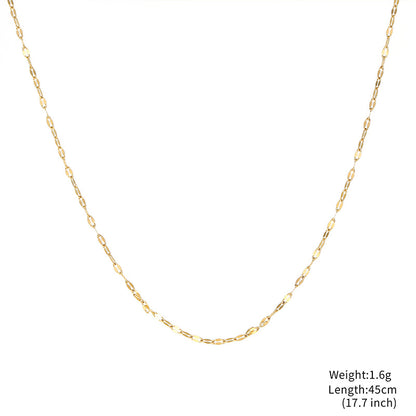 Simple Style Classic Style Solid Color Stainless Steel Plating Gold Plated Necklace