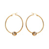 1 Pair Modern Style Simple Style Solid Color Inlay Stainless Steel Zircon Earrings