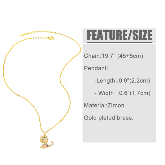 Simple Style Dog Copper Plating Inlay Zircon 18k Gold Plated Pendant Necklace