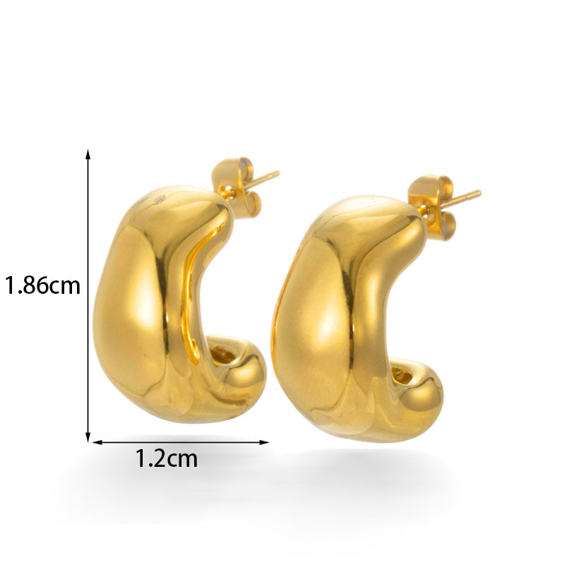 1 Pair Simple Style Irregular Water Droplets Plating Stainless Steel 18k Gold Plated Earrings