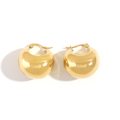 1 Piece Simple Style Solid Color Plating Stainless Steel Gold Plated Ear Studs