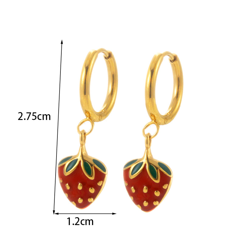 1 Pair Vintage Style Simple Style C Shape Plating Inlay Stainless Steel Zircon 18k Gold Plated Drop Earrings