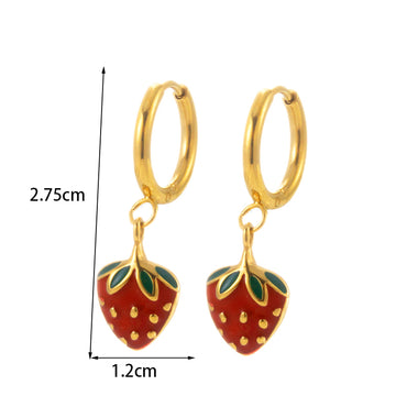 1 Pair Vintage Style Simple Style C Shape Plating Inlay Stainless Steel Zircon 18k Gold Plated Drop Earrings