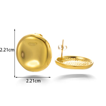 1 Pair Simple Style Solid Color Heishi Stainless Steel 18k Gold Plated Ear Studs