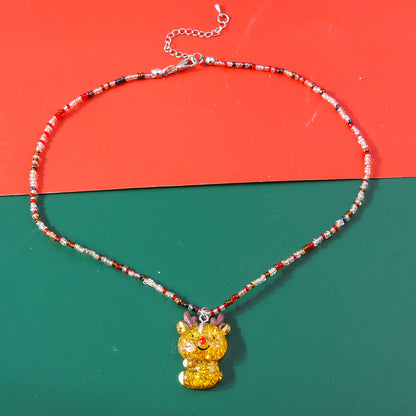 Cute Elk Glass Wholesale Pendant Necklace