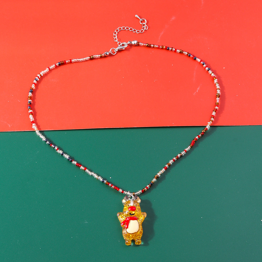 Cute Elk Glass Wholesale Pendant Necklace