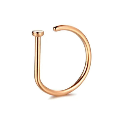 Gothic Simple Style Solid Color Stainless Steel Plating Nose Ring