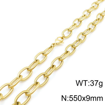 Wholesale Hip-hop Retro Solid Color Titanium Steel Chain Necklace