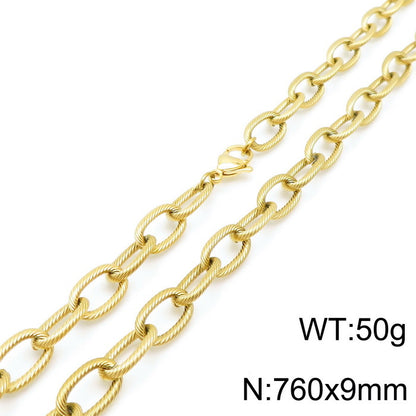 Wholesale Hip-hop Retro Solid Color Titanium Steel Chain Necklace