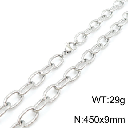 Wholesale Hip-hop Retro Solid Color Titanium Steel Chain Necklace