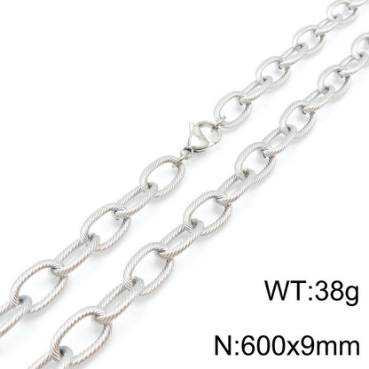 Wholesale Hip-hop Retro Solid Color Titanium Steel Chain Necklace