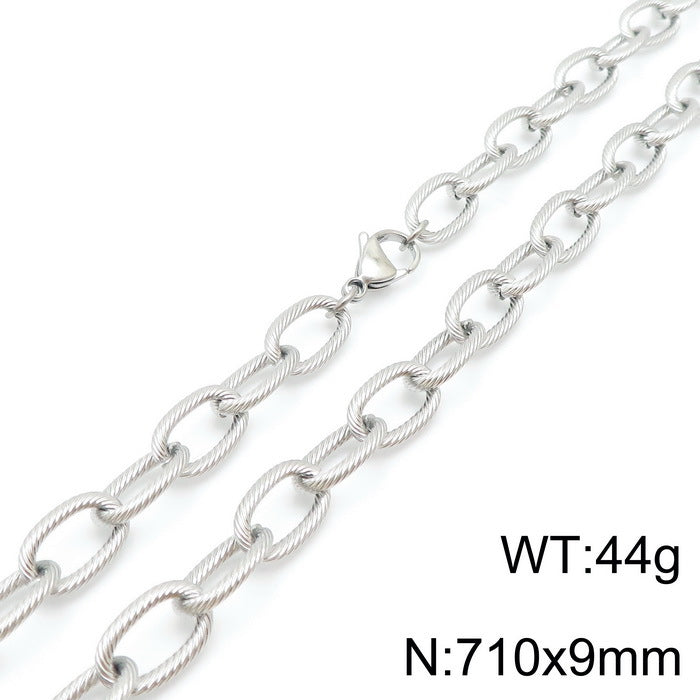 Wholesale Hip-hop Retro Solid Color Titanium Steel Chain Necklace