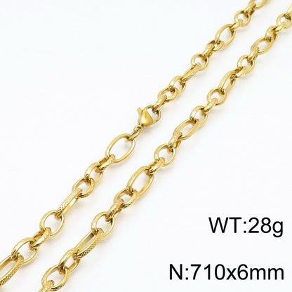 Wholesale Classic Style Solid Color Titanium Steel Chain Necklace