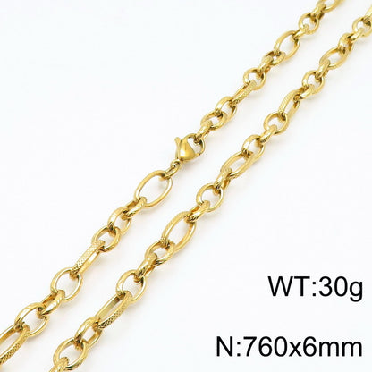 Wholesale Classic Style Solid Color Titanium Steel Chain Necklace