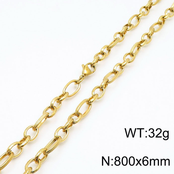 Wholesale Classic Style Solid Color Titanium Steel Chain Necklace