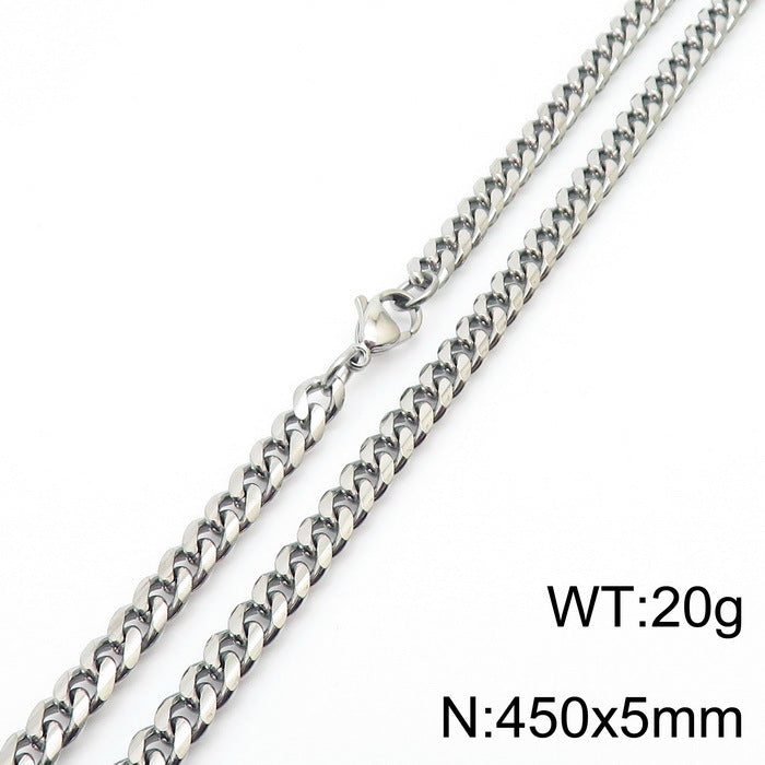 Wholesale Simple Style Solid Color Titanium Steel Chain Necklace