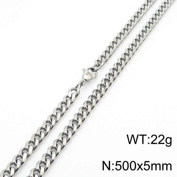 Wholesale Simple Style Solid Color Titanium Steel Chain Necklace