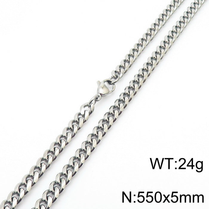 Wholesale Simple Style Solid Color Titanium Steel Chain Necklace