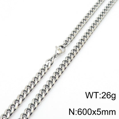 Wholesale Simple Style Solid Color Titanium Steel Chain Necklace