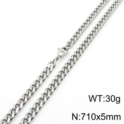 Wholesale Simple Style Solid Color Titanium Steel Chain Necklace