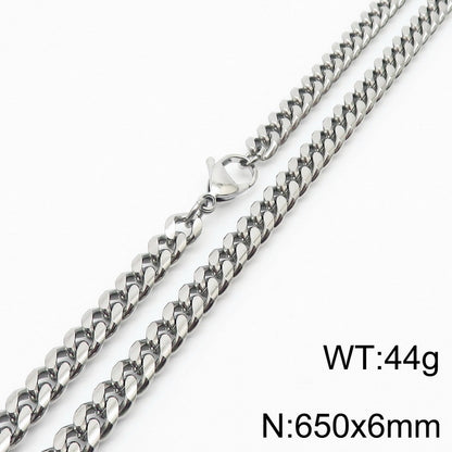 Wholesale Simple Style Solid Color Titanium Steel Chain Necklace