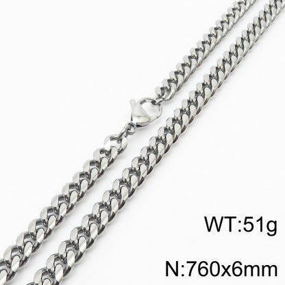 Wholesale Simple Style Solid Color Titanium Steel Chain Necklace