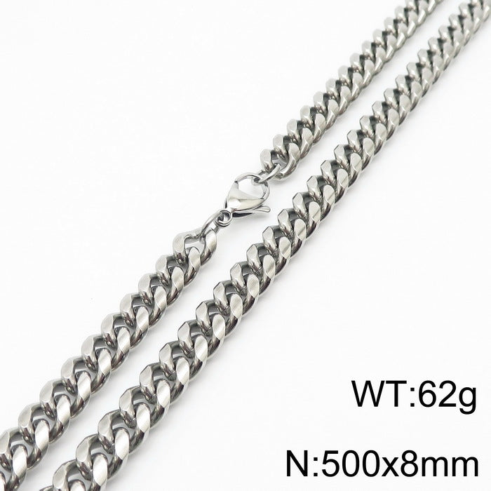 Wholesale Simple Style Solid Color Titanium Steel Chain Necklace