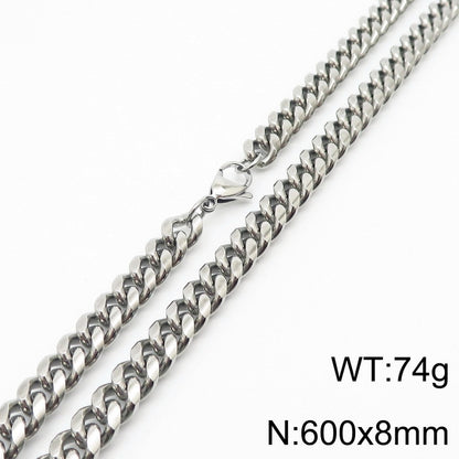 Wholesale Simple Style Solid Color Titanium Steel Chain Necklace