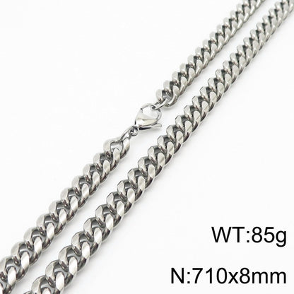 Wholesale Simple Style Solid Color Titanium Steel Chain Necklace