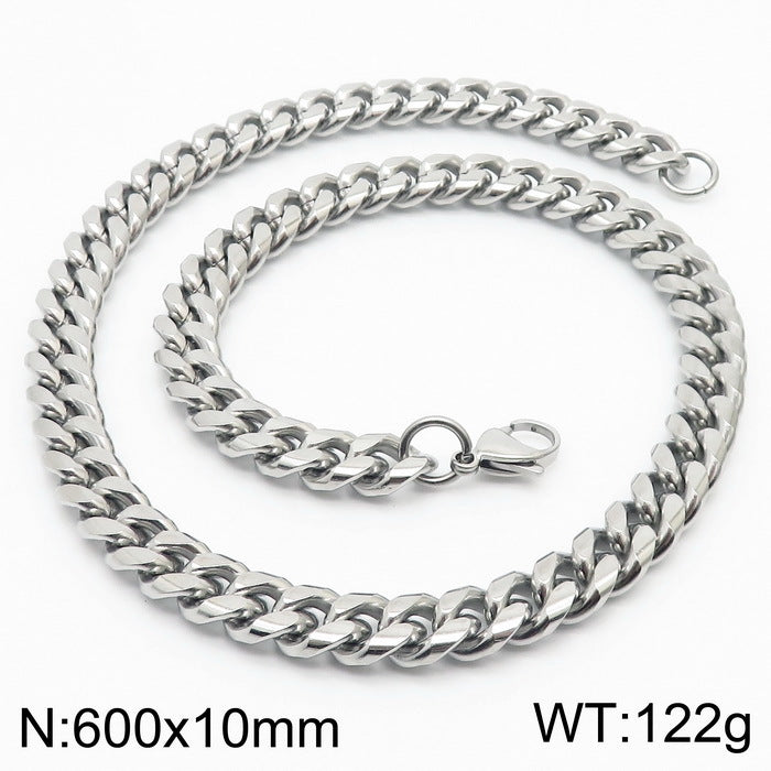 Wholesale Simple Style Solid Color Titanium Steel Chain Necklace