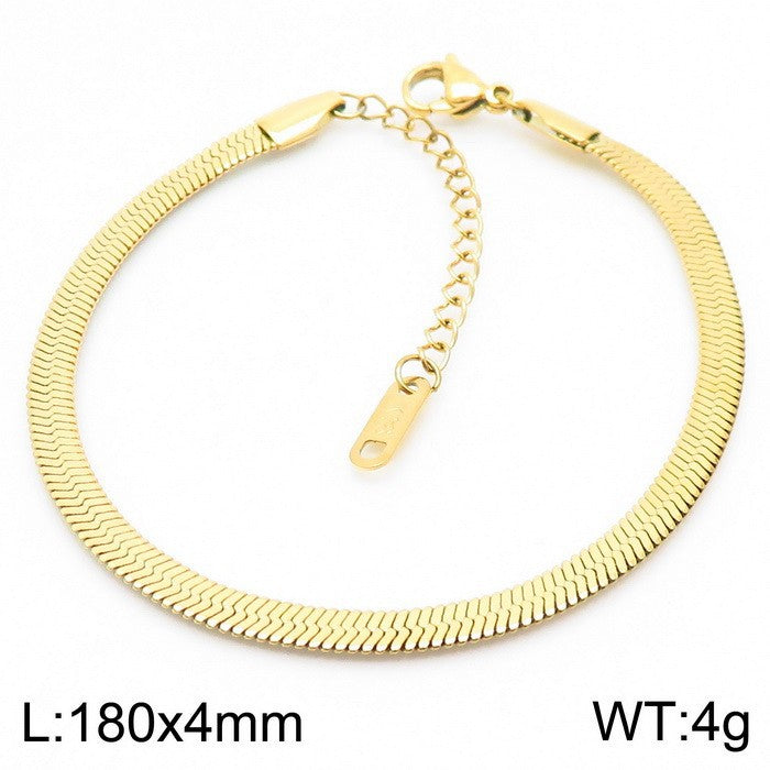 Wholesale Classic Style Solid Color Titanium Steel Plating Chain Gold Plated Necklace