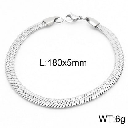 Wholesale Classic Style Solid Color Titanium Steel Plating Chain Gold Plated Necklace