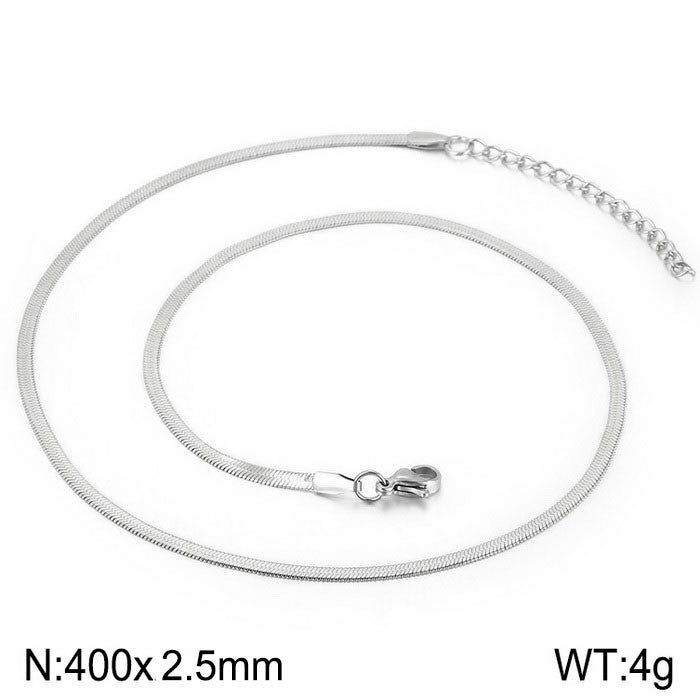 Wholesale Classic Style Solid Color Titanium Steel Plating Chain Gold Plated Necklace