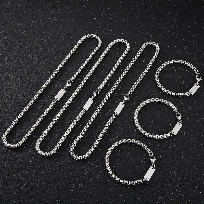 Simple Style Geometric Stainless Steel Plating Bracelets Necklace