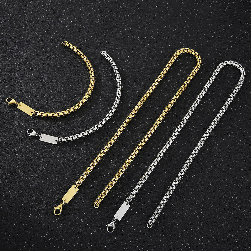 Simple Style Geometric Stainless Steel Plating Bracelets Necklace