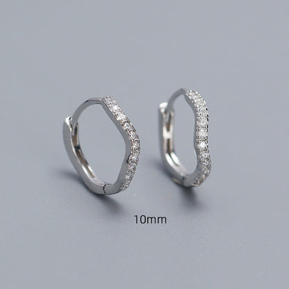 1 Pair Basic Modern Style Waves Plating Inlay Sterling Silver Zircon Earrings