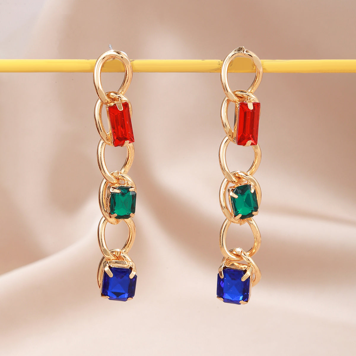 1 Pair Elegant Lady Geometric Plating Inlay Iron Zircon 24k Gold Plated Drop Earrings