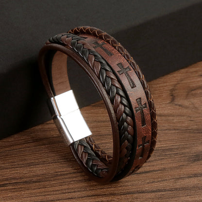 Casual Hip-hop Cross Alloy Men's Bangle