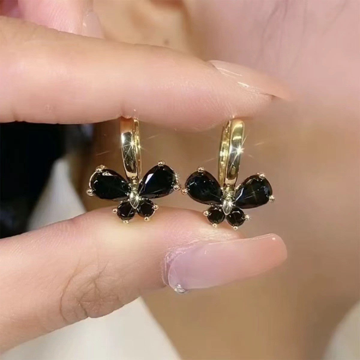 Fairy Style Sweet Butterfly Cloth Women's Ear Studs