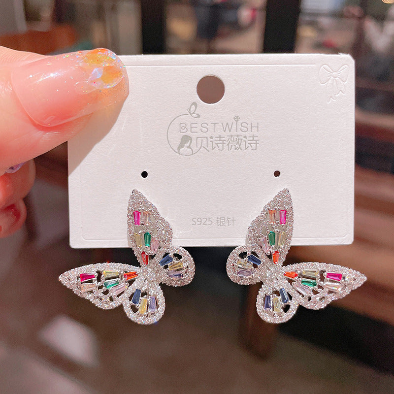 Fashion Butterfly Copper Plating Ear Studs 1 Pair