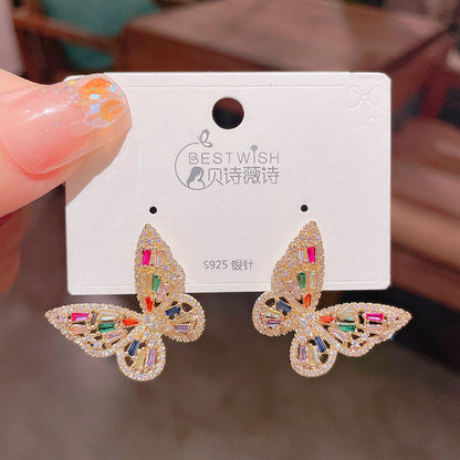 Fashion Butterfly Copper Plating Ear Studs 1 Pair