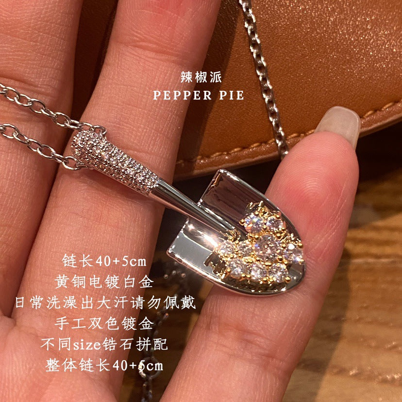 Simple Style Geometric Titanium Steel Brass Plating Inlay Zircon Pendant Necklace