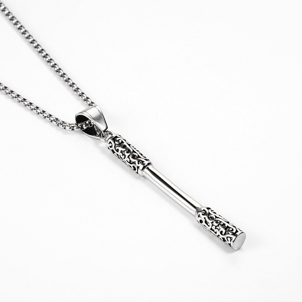 Retro Cross Titanium Steel Enamel Pendant Necklace