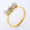 Princess Romantic Bow Knot Stainless Steel Plating Inlay Rhinestones 18k Gold Plated Rose Gold Plated Rings