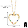 Elegant Simple Style Heart Shape Mermaid Copper Plating Inlay Zircon 18k Gold Plated Pendant Necklace