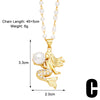 Elegant Simple Style Heart Shape Mermaid Copper Plating Inlay Zircon 18k Gold Plated Pendant Necklace