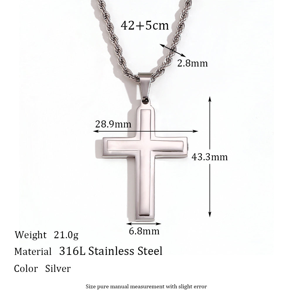 Basic Simple Style Classic Style Cross Stainless Steel Plating 18k Gold Plated Women's Pendant Necklace